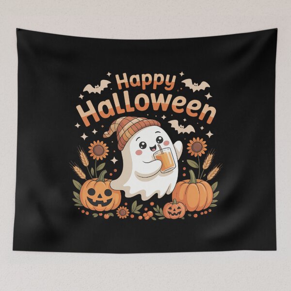 Item preview, Cute Ghost Reading Book Lovers Halloween Ghost Coffee designed and sold by DoorwayThreads.