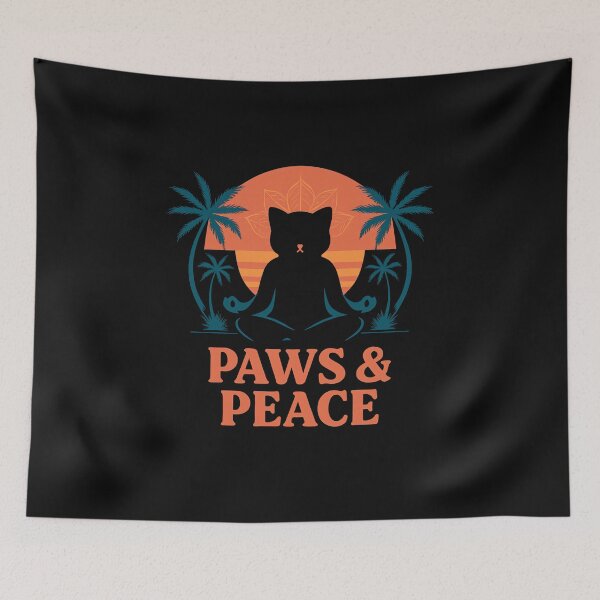 Item preview, Paws & Peace Cat Meditation Design – Zen Sunset Yoga Vibes designed and sold by Furr-n-Purr.