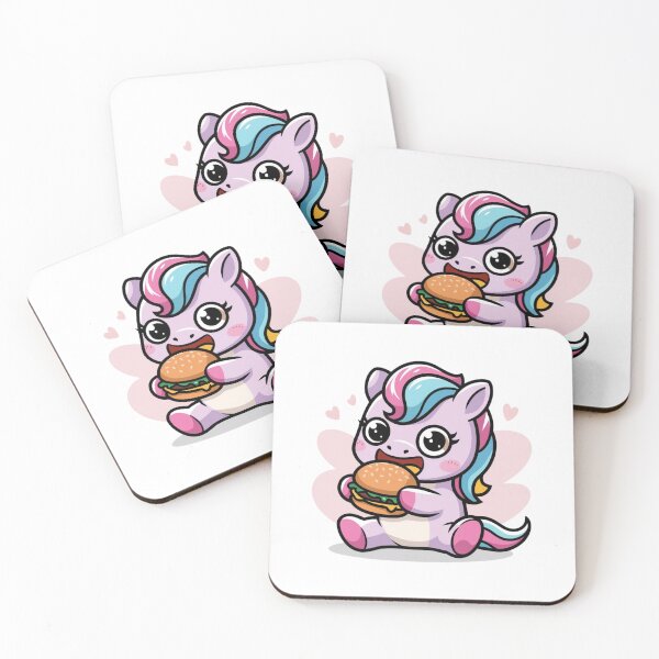 Item preview, unicorn eating burger designed and sold by Eternalski.