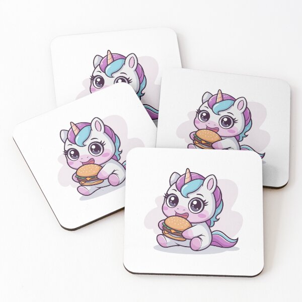 Item preview, unicorn eating burger designed and sold by Eternalski.