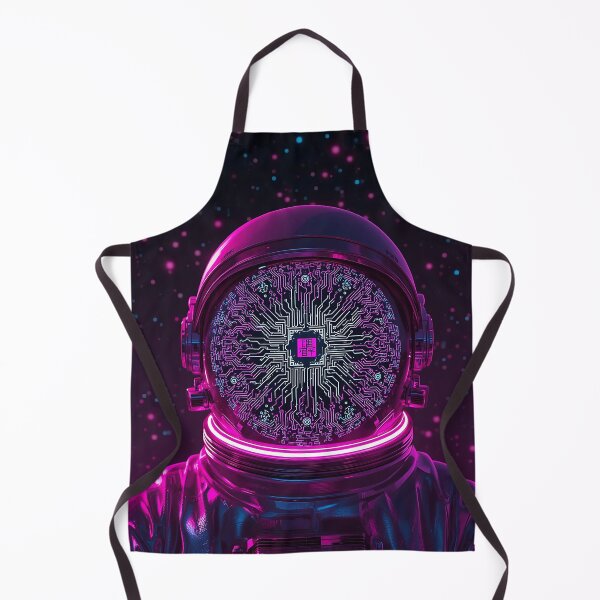 Item preview, Futuristic AI Astronaut in Neon Cosmos | Cyberpunk Space Art Print | YourRandomStore designed and sold by YourRandomStore.