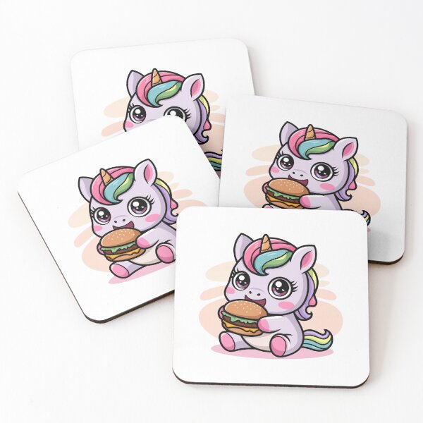 Item preview, unicorn eating burger designed and sold by Eternalski.