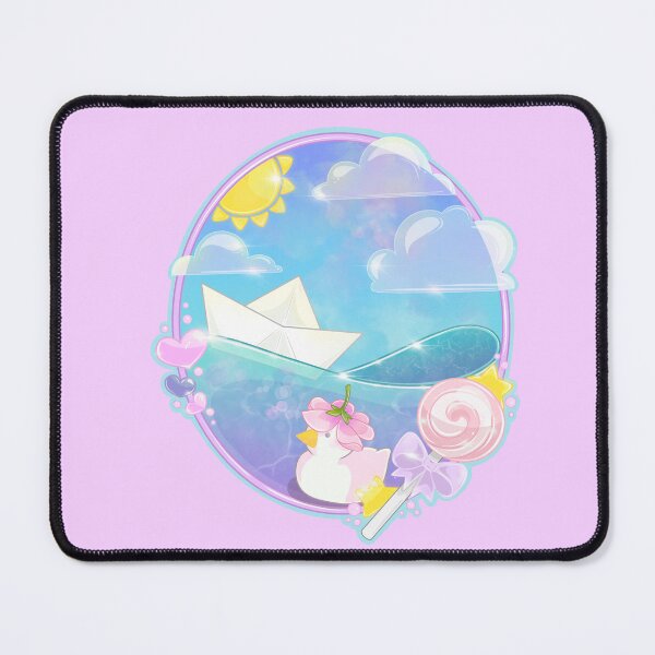 Item preview, Kawaii Duck at Sea – Paper Boat & Candy Fantasy Art designed and sold by PandiaArts.