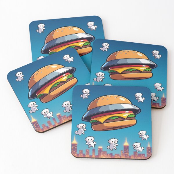 Item preview, Fluffy Dog Abduction | Burger Saucer Beams Them Up designed and sold by Esterlane.