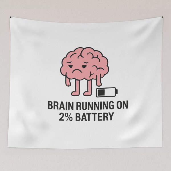 Item preview, Brain Running on 2% Battery – Minimalist Mind State designed and sold by PulseGraph.
