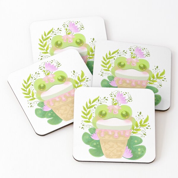 Item preview, Frog Ice Cream – Cute Kawaii Dessert Animal Art designed and sold by PandiaArts.
