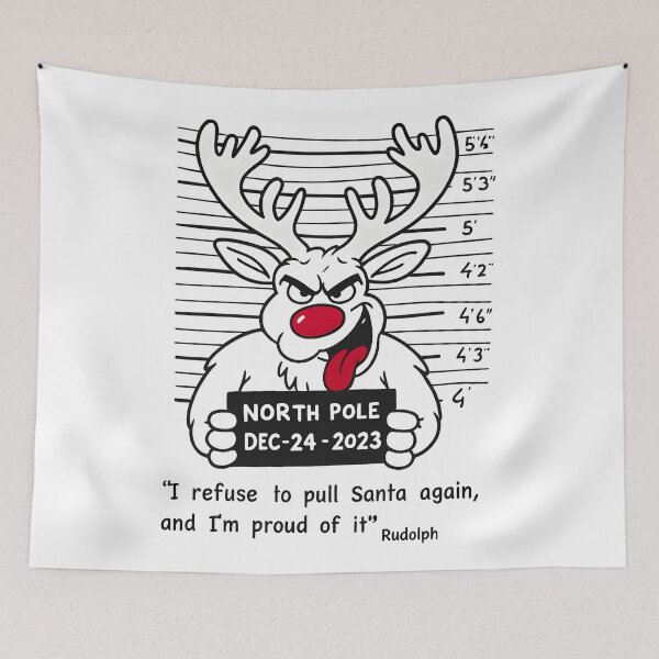Item preview, Rude Funny Reindeer Mugshot – Naughty Christmas Design designed and sold by Uglyandcute.