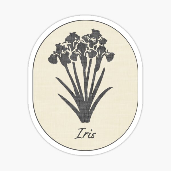Item preview, Sello de flor de nacimiento de febrero Iris Etiqueta de lino Iris designed and sold by TackyTime.