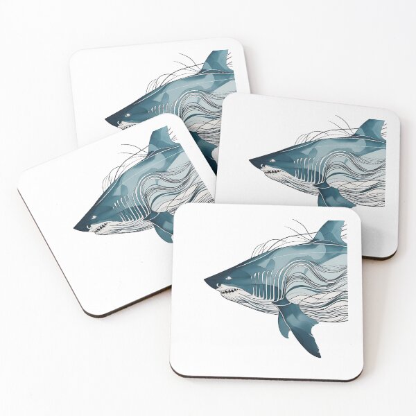 Item preview, Ghost Of The Deep - A Megalodon Made Of Lines designed and sold by Domcreations4.