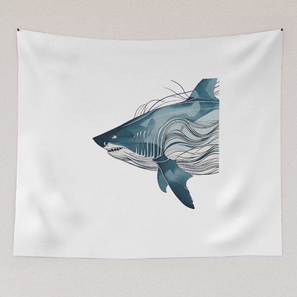 Item preview, Ghost Of The Deep - A Megalodon Made Of Lines designed and sold by Domcreations4.