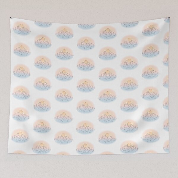 Item preview, Minimalist Mountain Sunrise Serenity Art designed and sold by PufftailStudio.