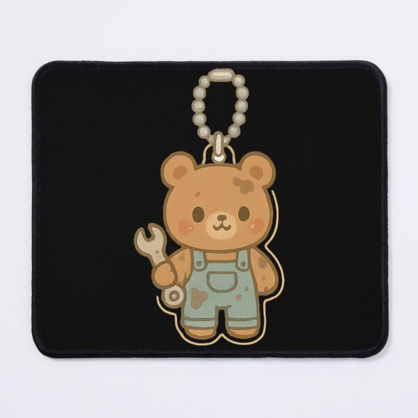 Item preview, Cute Bear Mechanic Kawaii keychain designed and sold by DamioPolArt.