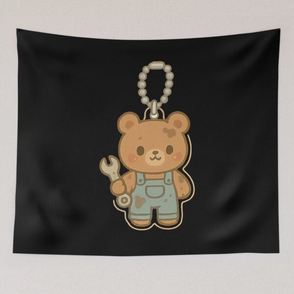 Item preview, Cute Bear Mechanic Kawaii keychain designed and sold by DamioPolArt.