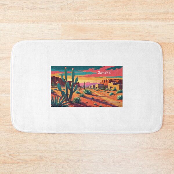 Item preview, Santa Fe desert with cacti and traditional houses designed and sold by StormArte.