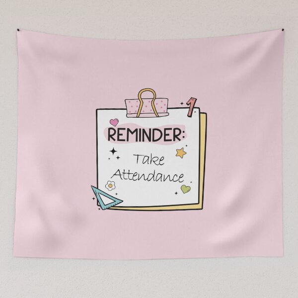 Item preview, Groovy Reminder: Take Attendance – Cute Post-it Note Illustration designed and sold by EmeraldeaArt.