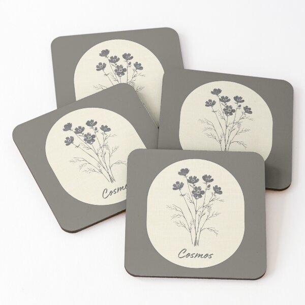 Item preview, Cosmos December Birth Flower Stamp Linen Flowers Label designed and sold by TackyTime.
