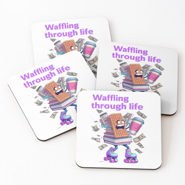 Item preview, Waffling Through Life – Breakfast Struggles Sticker designed and sold by Imaginarium of Chaos falcon88 .