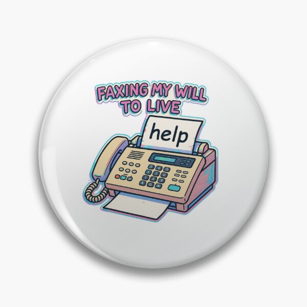 Item preview, Faxing My Will To Live – Retro Office Despair Sticker designed and sold by Imaginarium of Chaos falcon88 .