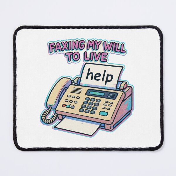 Item preview, Faxing My Will To Live – Retro Office Despair Sticker designed and sold by Imaginarium of Chaos falcon88 .
