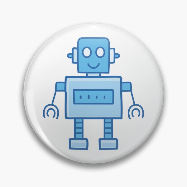 Item preview, little smiling blue robot designed and sold by ReZH-Creations.