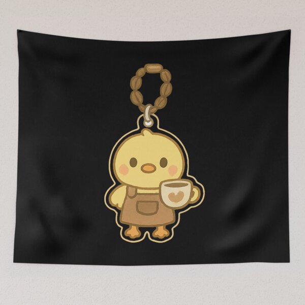Item preview, Cute Chick Barista Kawaii keychain designed and sold by DamioPolArt.
