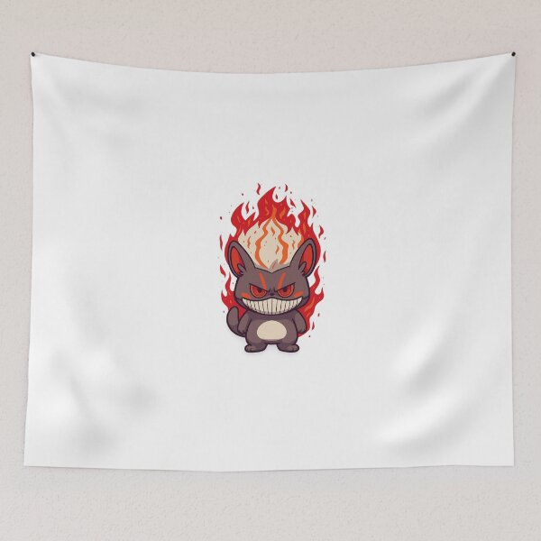 Item preview, Fiery Grin Cat – Cute but Dangerous Cartoon Flame Creature designed and sold by oneskyoneland.