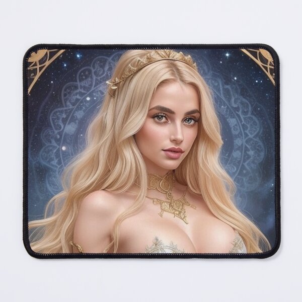Item preview, Mystic Aries Goddess – Fire Tarot Woman with Ram Horns & Stars designed and sold by MissSaylor.