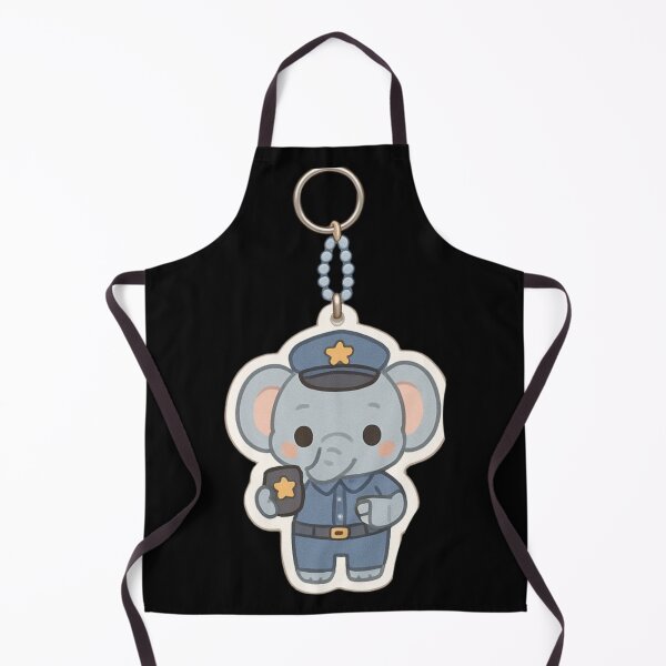 Item preview, Cute Elephant Police Officer Kawaii keychain designed and sold by DamioPolArt.