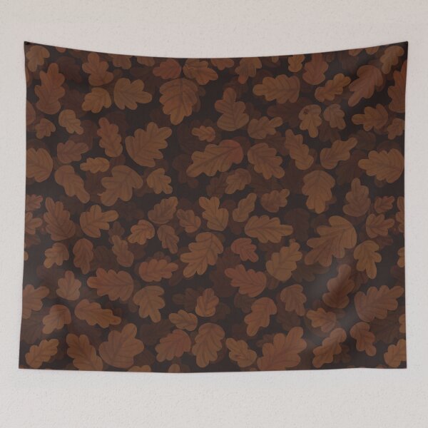 Item preview, Repeating autumn oak leaves (with hidden bugs!) designed and sold by JosieMakesStuff.