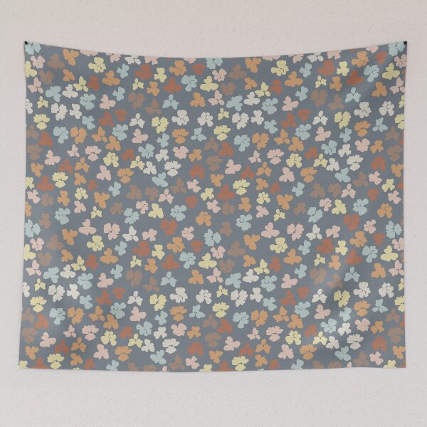 Item preview, Painted Petals - Steel Blue Background designed and sold by NolkDesign.