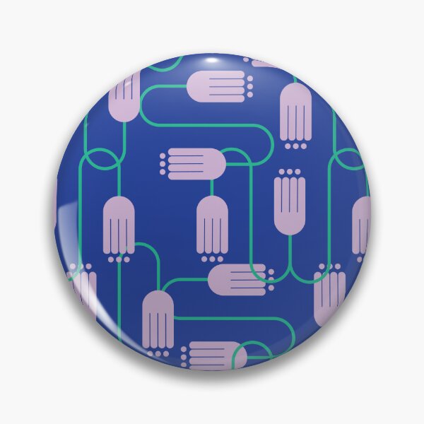Item preview, Geometric Flower Pattern • Abstract Floral Print • Modern Lavender Blossoms on Blue designed and sold by Lala and Jull.