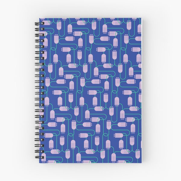 Item preview, Geometric Flower Pattern • Abstract Floral Print • Modern Lavender Blossoms on Blue designed and sold by Lala and Jull.