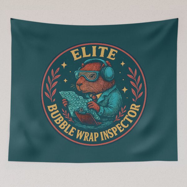 Item preview, Funny Animal Elite Bubble Wrap Inspector Badge designed and sold by Shoot-The-Moon.