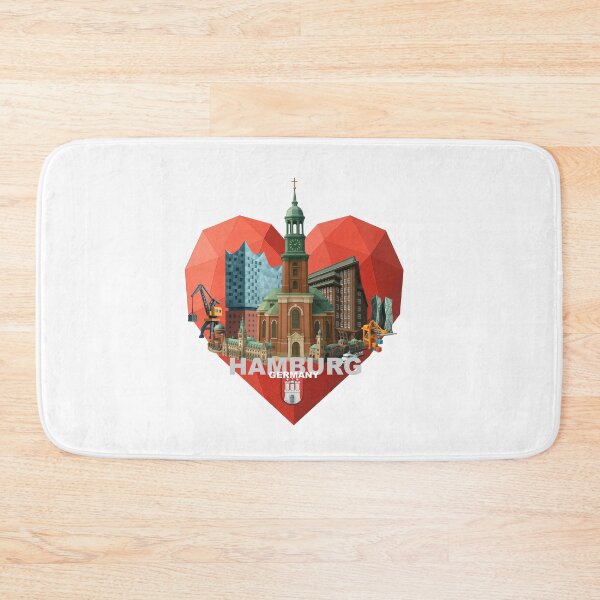 Item preview, Heart for Hamburg – Low-Poly Skyline Collage designed and sold by Earth Celebration Designs.