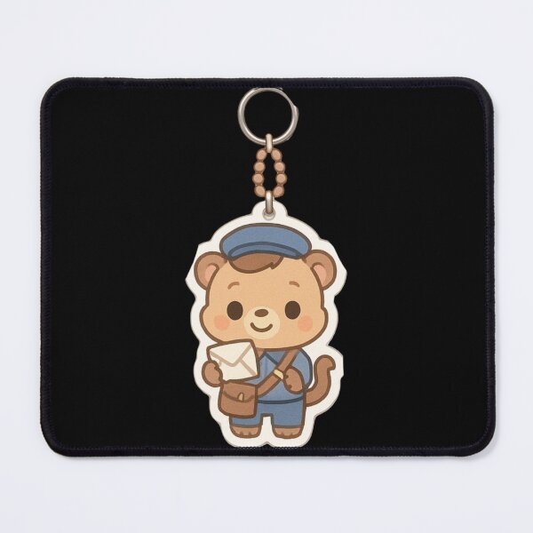 Item preview, Cute Monkey Mail Carrier Kawaii keychain designed and sold by DamioPolArt.