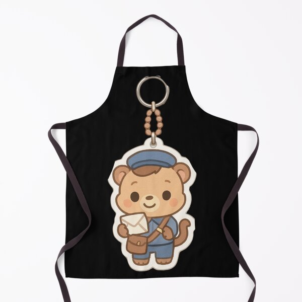 Item preview, Cute Monkey Mail Carrier Kawaii keychain designed and sold by DamioPolArt.