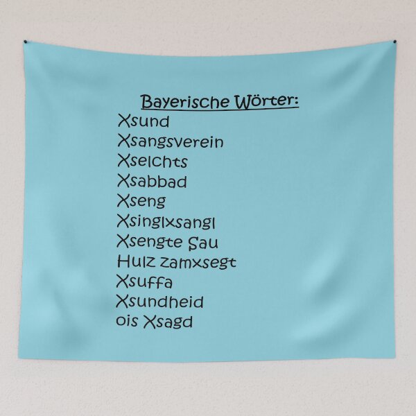 Item preview, Art by Mike No Bavarian words with X funny saying on T-Shirt for real Bavarians designed and sold by allartbymike.