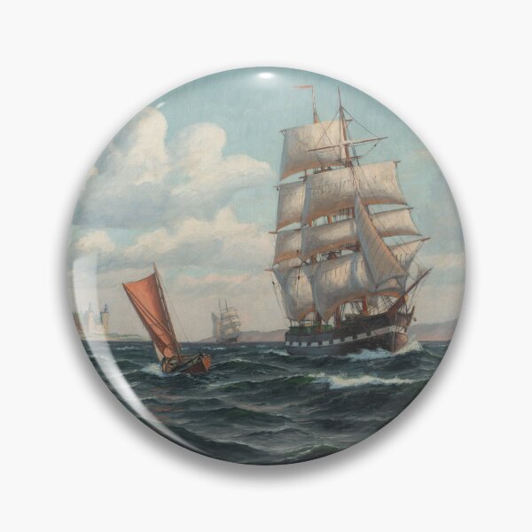 Item preview, Kattegat Bound: A Maritime Scene by an Unknown 1800s Artist designed and sold by HyperionPacific.