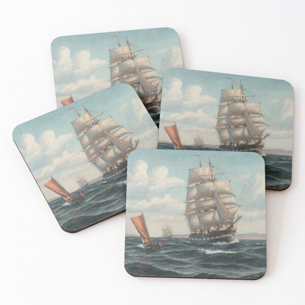 Item preview, Kattegat Bound: A Maritime Scene by an Unknown 1800s Artist designed and sold by HyperionPacific.