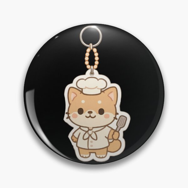 Item preview, Cute Shiba Inu Chef Kawaii keychain designed and sold by DamioPolArt.