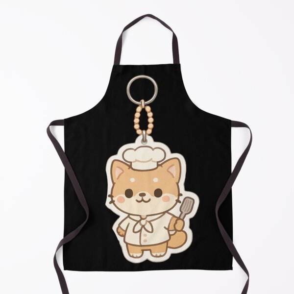 Item preview, Cute Shiba Inu Chef Kawaii keychain designed and sold by DamioPolArt.
