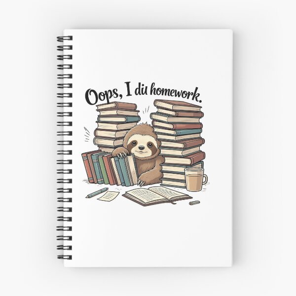 Item preview, Sleepy Sloth Homework Cartoon – Funny Study Student Design designed and sold by 001Haiba.