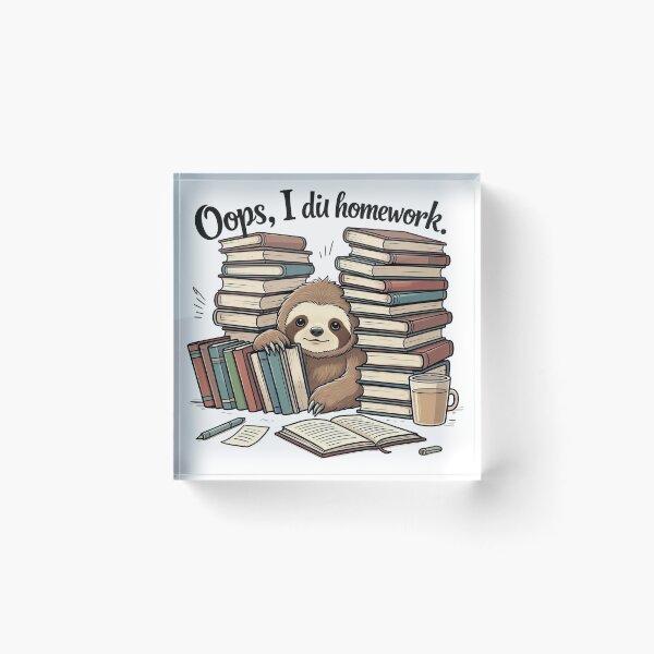 Item preview, Sleepy Sloth Homework Cartoon – Funny Study Student Design designed and sold by 001Haiba.