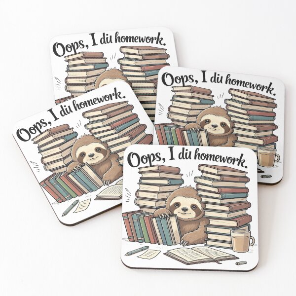 Item preview, Sleepy Sloth Homework Cartoon – Funny Study Student Design designed and sold by 001Haiba.