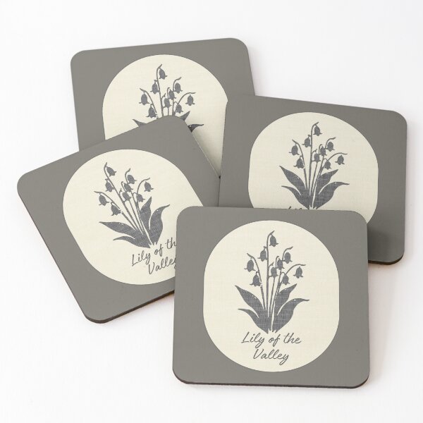 Item preview, Lily Valley May Birth Flower Stamp Linen Label designed and sold by TackyTime.