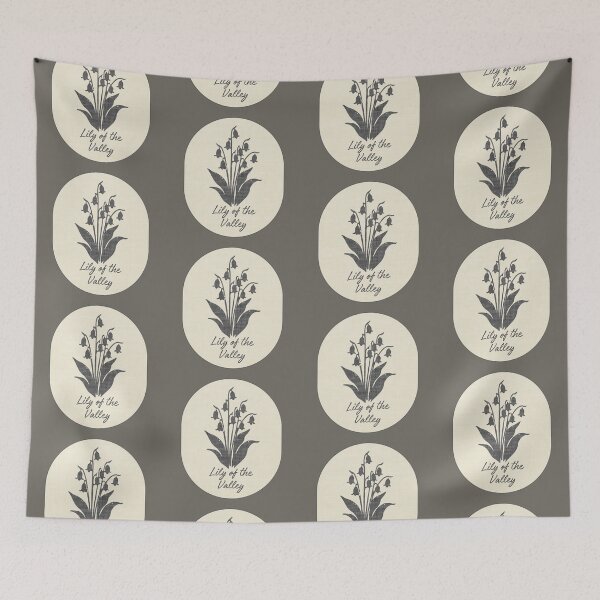 Item preview, Lily Valley May Birth Flower Stamp Linen Label designed and sold by TackyTime.
