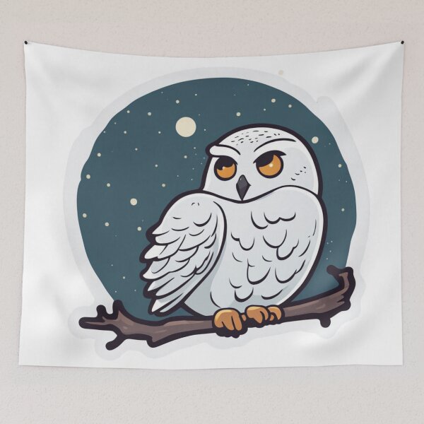 Item preview, Snowy Owl at Night designed and sold by FamiliarPufferfish.