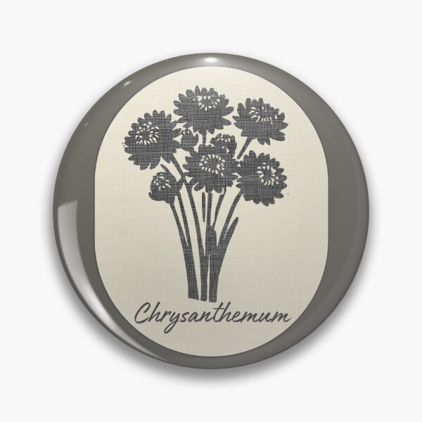 Item preview, Chrysanthemum November Birth Flower Stamp Linen Mums Label designed and sold by TackyTime.