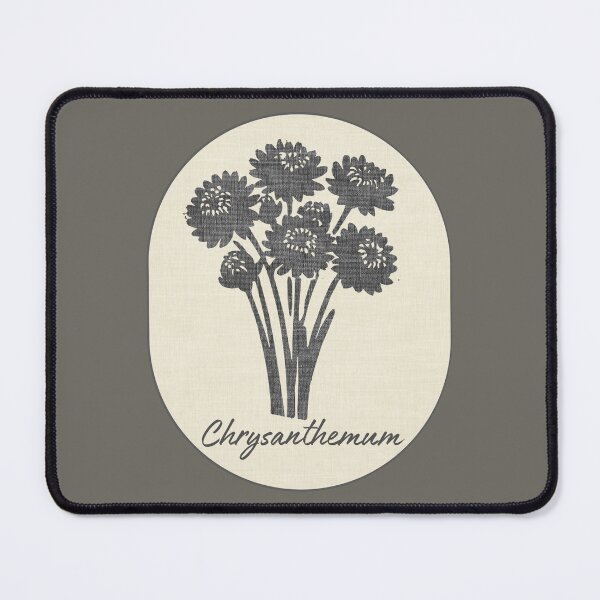 Item preview, Chrysanthemum November Birth Flower Stamp Linen Mums Label designed and sold by TackyTime.
