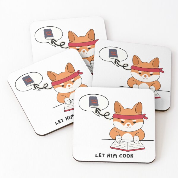 Item preview, Let Him Cook – Cute Study Aesthetic Fox Meme Sticker designed and sold by Dexro.